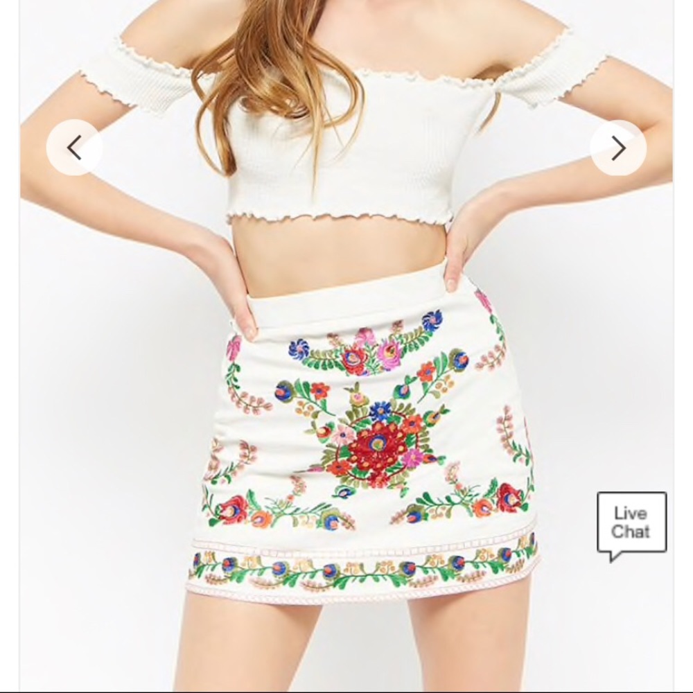 NWT Beautiful embroidered skirt size small